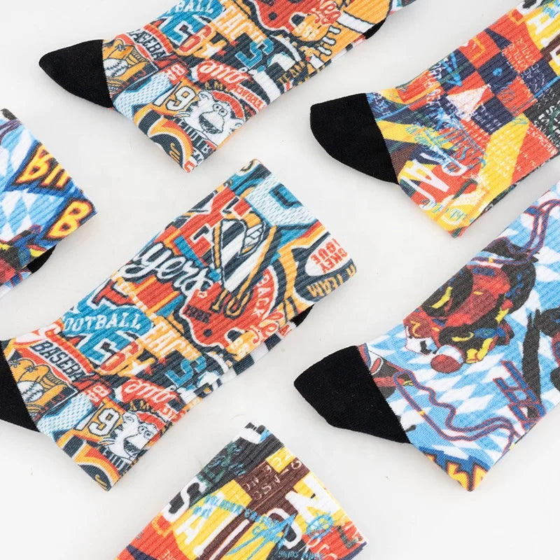 Wholesale 360 Degree Crew Tube Digital Print Custom Cotton Athletic 3d Print Sport Socks