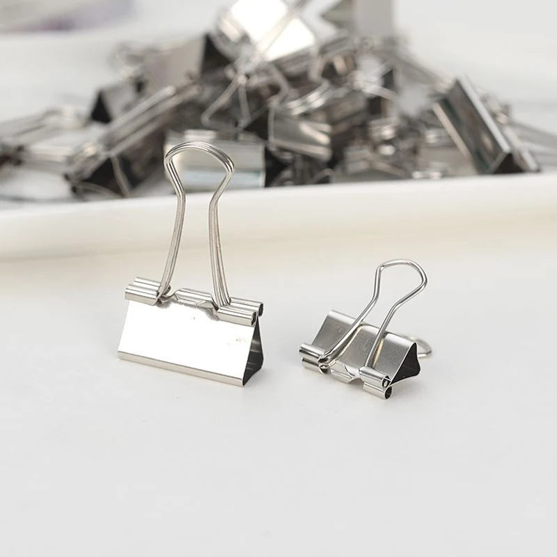 Customized Metal Paper Clip 32mm Letter Binder Clips Silver Grip Clamps Paper Document Office School Stationery