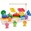 Multifunctional Shape Building Block Set Column Magnetic Fishing Table Early Education Puzzle Board Game Wooden Toy for Children
