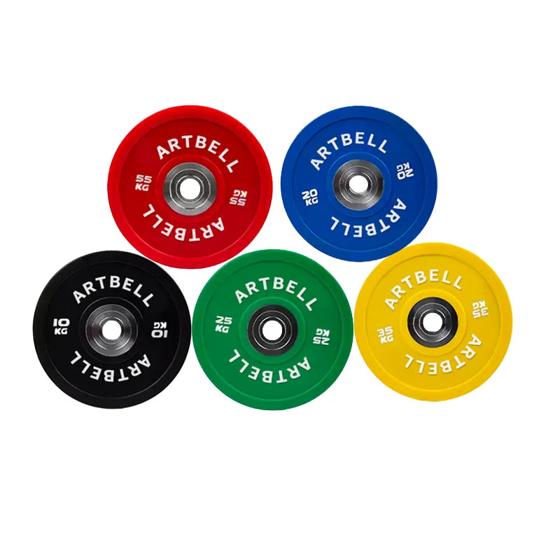 ARTBELL Hot Sales Customize Logo 20kg 25kg Competition Barbell Plates Set PU Colorful Weight Plates