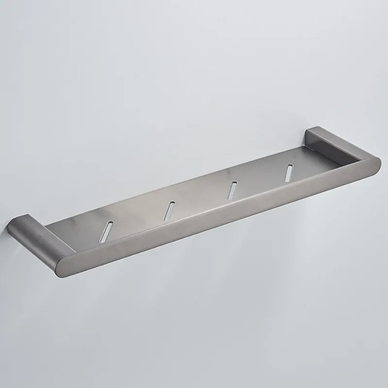 WONDER Modern Corner Wall-Mounted Stainless Steel 304 Single Tier Bathroom Shelves Brass Finish 3-Year Warranty for Hotel Use