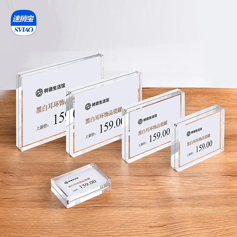 Sviao Modern Style Crystal Transparent Thickened Acrylic Display Stand Premium Commodity Price Information Sign Rack