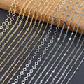 C276  1m/lot Thin Chain18k Gold Rhodium Platedcopperpass REACHnickel Freejewelry Makingdiy Bracelet Necklace