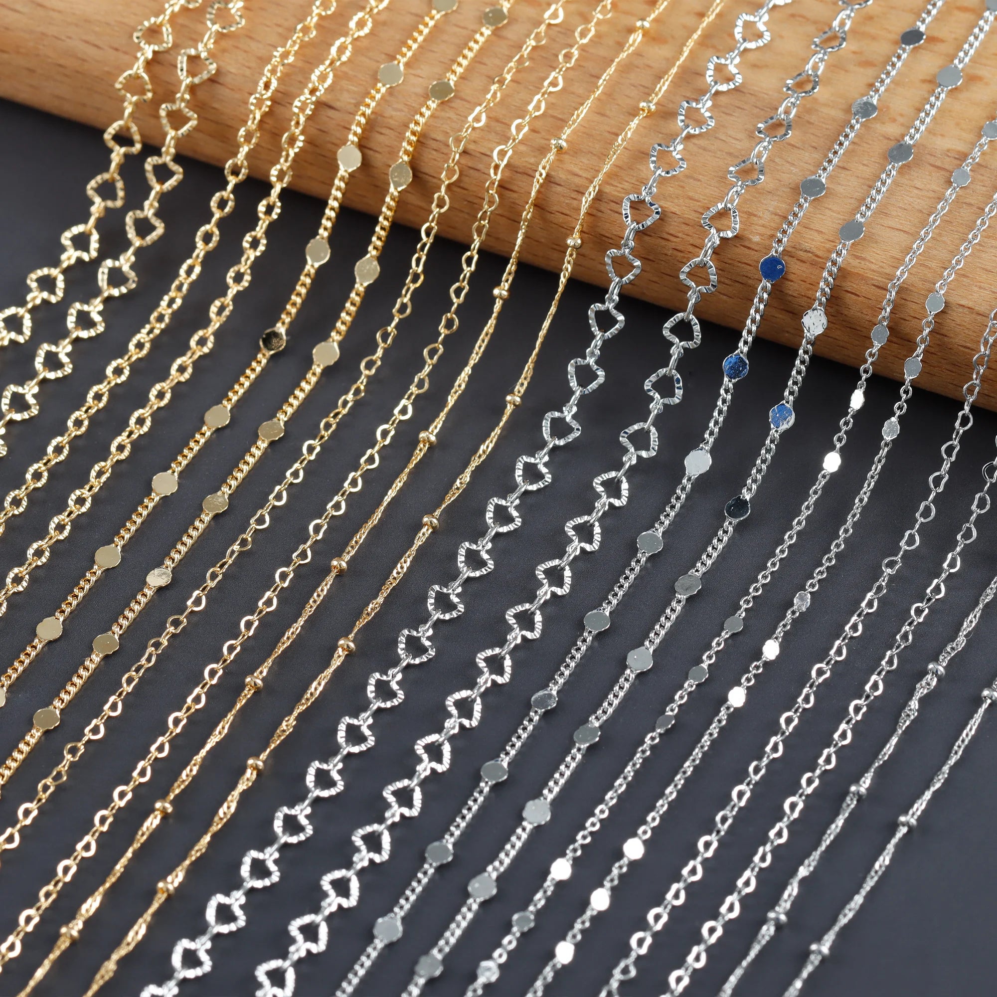 C276  1m/lot Thin Chain18k Gold Rhodium Platedcopperpass REACHnickel Freejewelry Makingdiy Bracelet Necklace