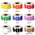 Custom Bright Yellow Round Color Coding Circle Dot Labels on a Sheet Semi-Gloss Diameter Sticker