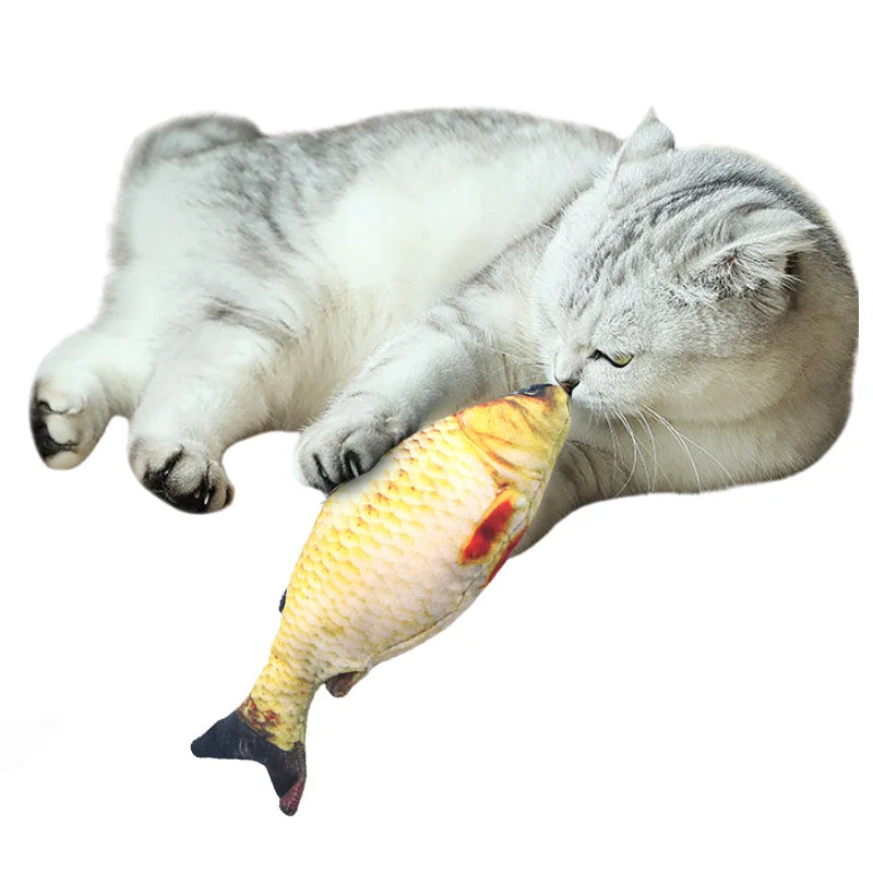 Simulation Fish Toy Pet Plush Catnip Kitten Carp Toy Funny Cat Stick