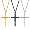 Fashion Fine Religious Jewelry Gold Plated Stainless Steel Cross Pendant Necklace
