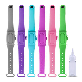 High Quality Soft Silicone Wristband with Plastic Bottles Safety Hand Sanitizer Bracelet