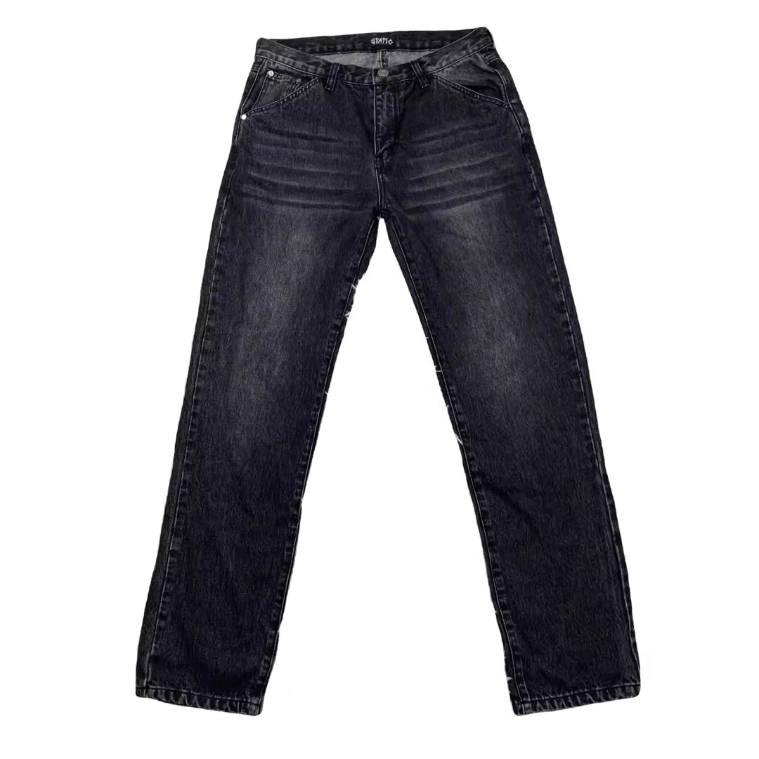 DENIMGUYS Custom Trend Retro Baggy Trousers Street Wash Loose Straight-leg Men's Jeans for Men