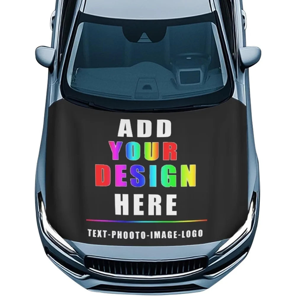 Custom Digital Silk Screen Printing 3x5ft Car Engine Hood Cover Flag Includes Multiple Nylon Plastic Polyester Vinyl Displays