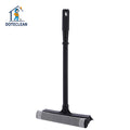 Household  2 in 1 Black Detachable PP Car  Window Cleaner Glass Washing Squeegee in Sponge Brush  with Rubber Wiper