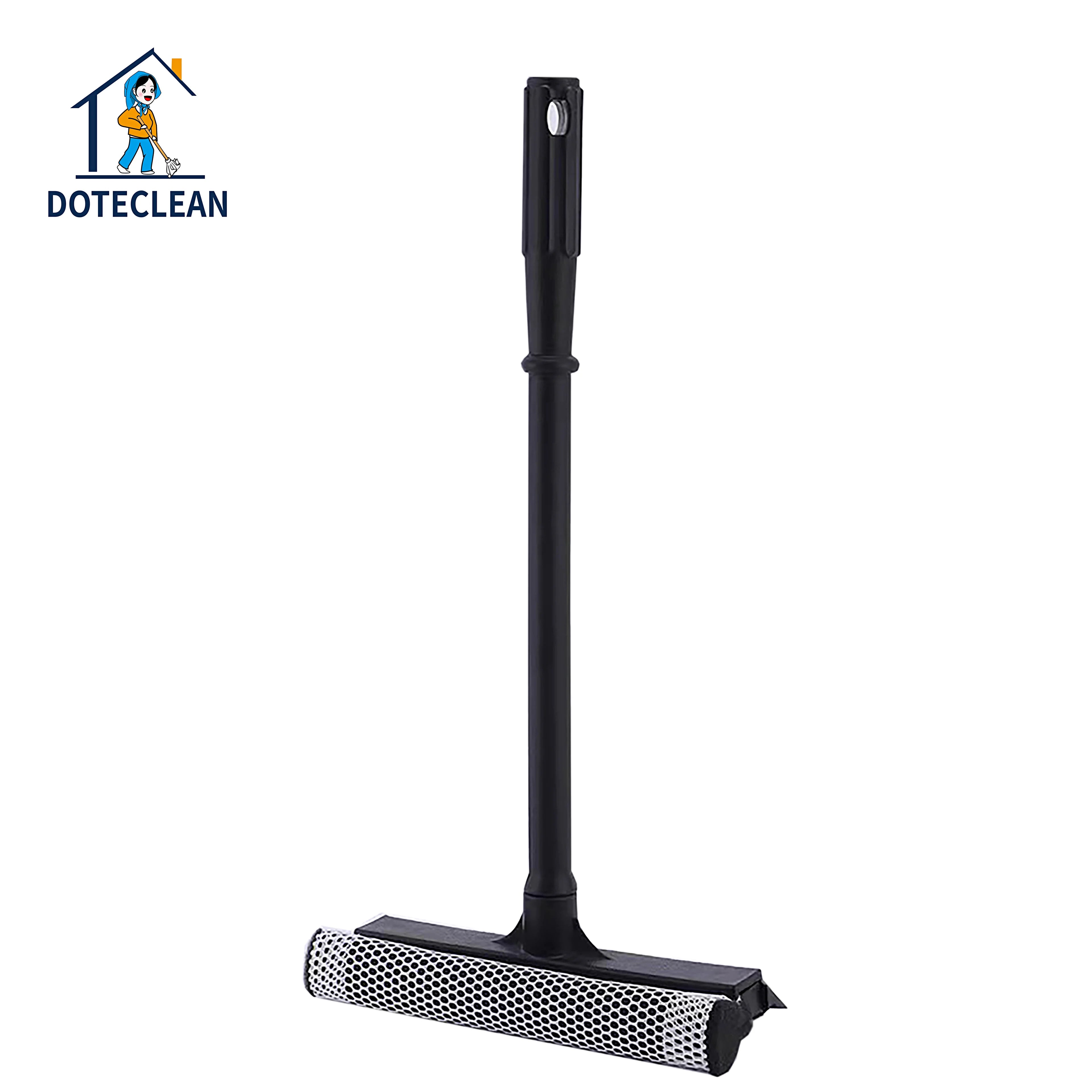 Household  2 in 1 Black Detachable PP Car  Window Cleaner Glass Washing Squeegee in Sponge Brush  with Rubber Wiper