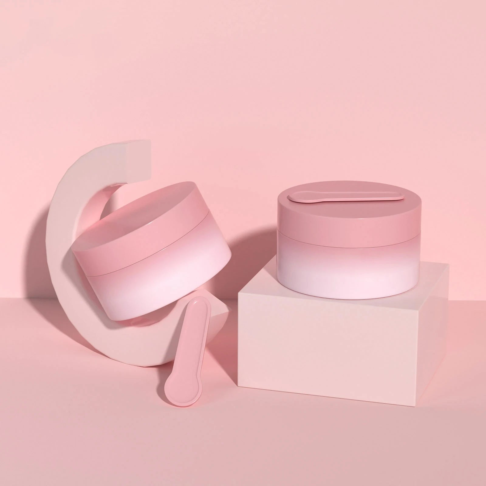 Biodegradable Plastic PP 70g 130g 200g Wide Mouth Cream Bottle Mud Sleep Facial Mask Container Cosmetic Cream Jar With Spoon