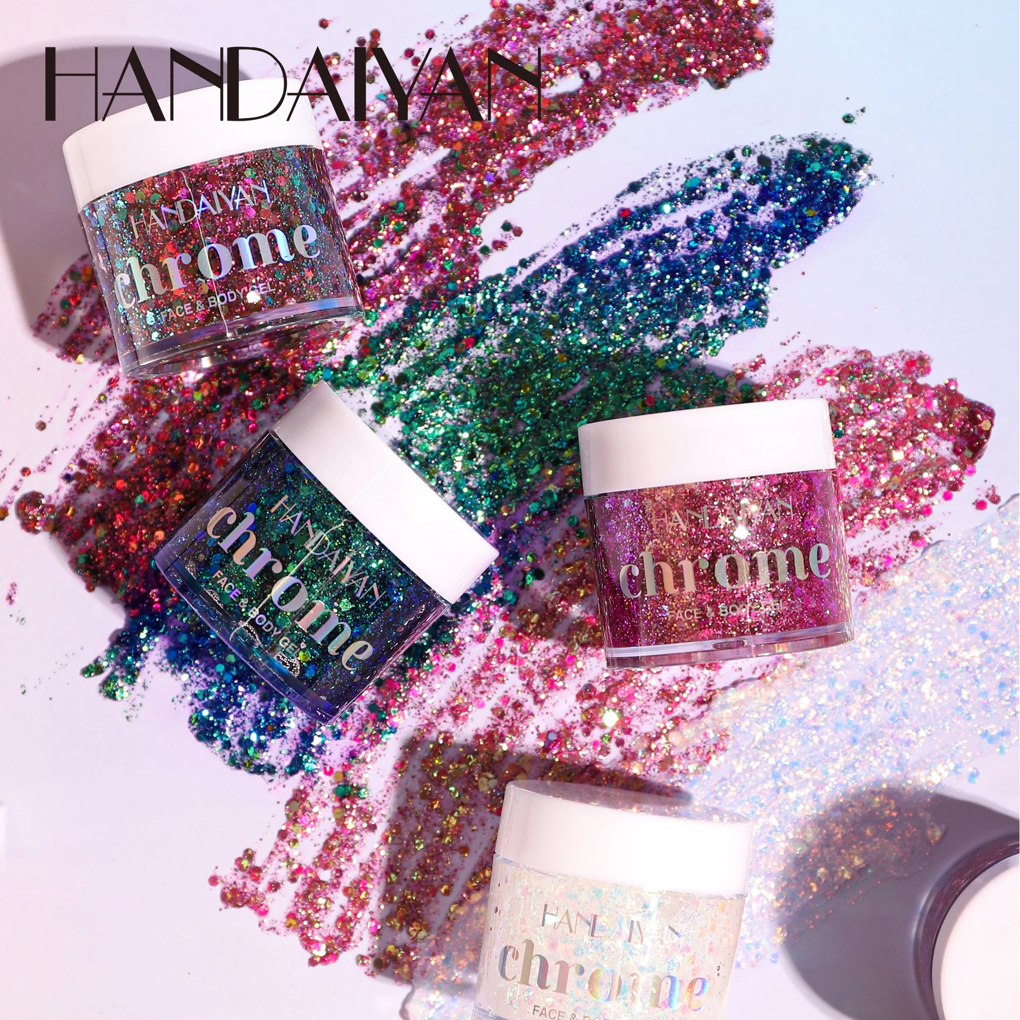 HANDAIYAN Shimmer Highlighter Vegan Face Hair Body Chameleon Body Glitter Gel Cosmetics Eyeshadow Makeup
