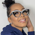 Boyarn Anti Blue Light Glasses Frames Women Cat Eye Diamond Eyewear for Ladies Vintage Optical Spectacle Eyeglasses Frame