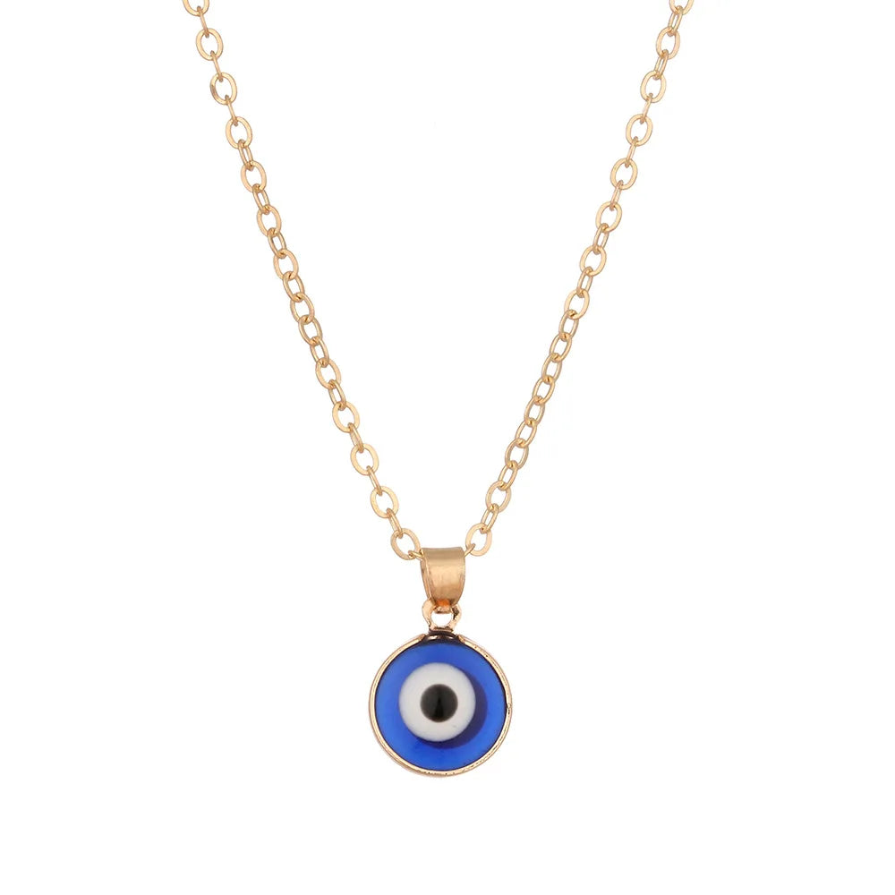 2022 Hot Sale Fashion Necklace Jewelry Popular Simple Turkish Eye Necklace Multi Design Blue Devil Eye Necklace