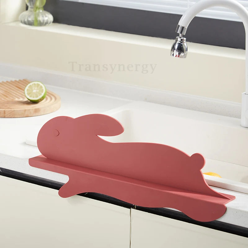 Silicone Kitchen Sink Splash Guard Non-Slip Suction Dish Washing Baffle Board Anti-Splash Proof Retaining Plate