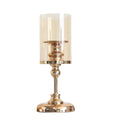 Hot Selling Luxury Dining Table Decoration Romantic Light Glass Metal Candle Holder Handmade Modern Stand for Outdoor Party