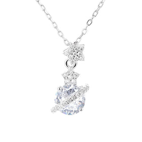 Hot Sale Star Pendant Necklace Zircon Jewelry 925 Silver Pendants Necklace