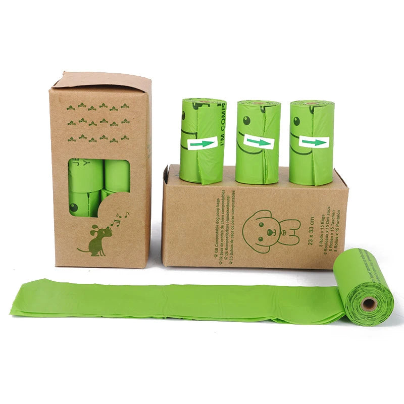 Eco Friendly Dog Poop Pet Waste Bags Custom Packaging Pla Compostable Disposable Plastic Customized Logo Custom Printing Accept