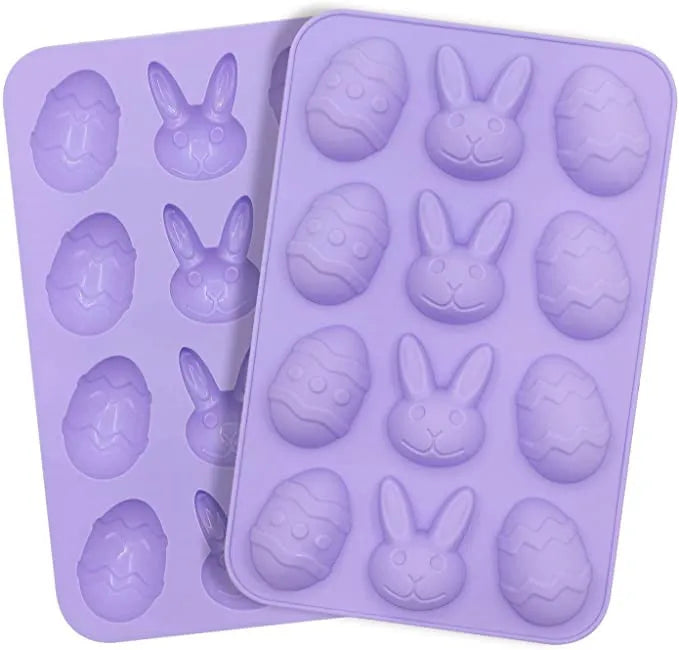 Customized Wholesale Easter Egg and Bunny Silicone Molds Easter Silicone Baking Molds for Chocolate Molds