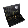 Bestseller Langlebig Individuelles Logo Loffel Gabel Schwarzgold Geschirr Besteck Besteck-Set 24-tlg