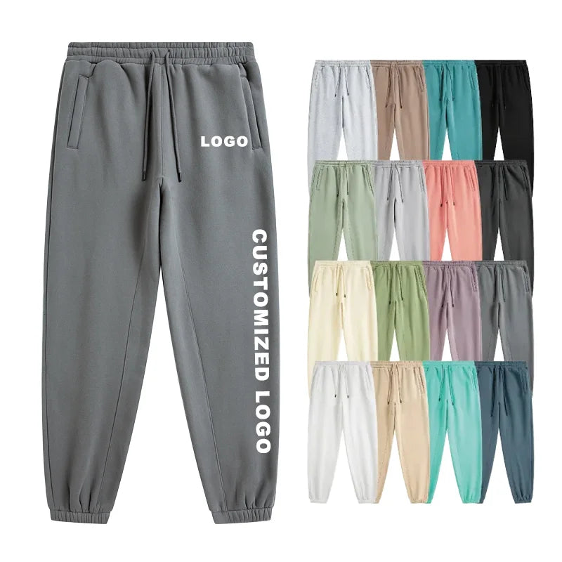 Custom Design Embroidery Print Unisex Hot Sale Sweatpants Men's Plus Pants Casual Sports Twill XL Mid Straight