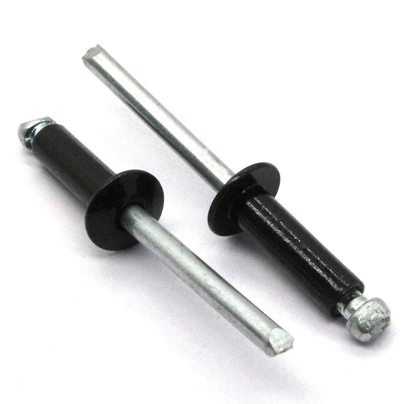 Black Anodized Dome Head Open End Blind Rivet