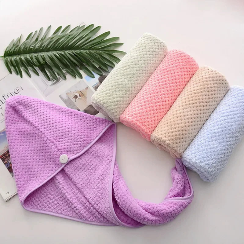 Hot Selling Manufacturing Microfiber Shower Hair Towel Turban Hair Dryer Cap Towel Dry Hair Drying Cap