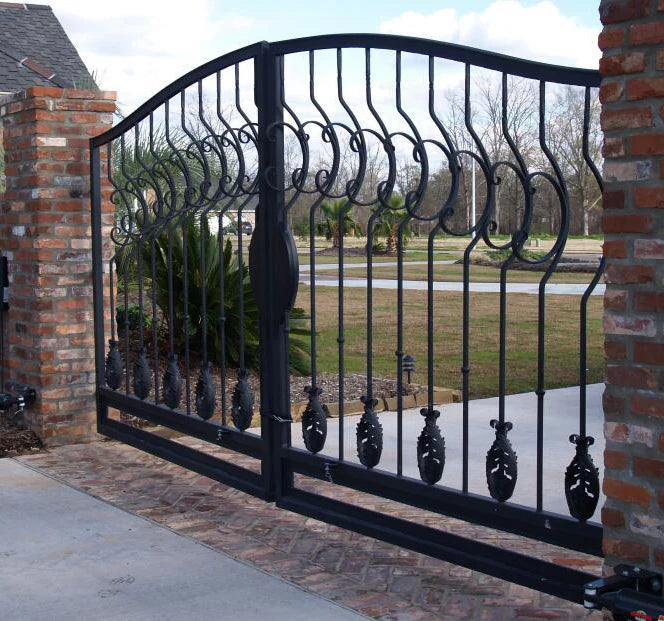 Ornamental Wrought Iron Driveway Garden House Main Gates Powder Coated Hebei Shijiazhuang