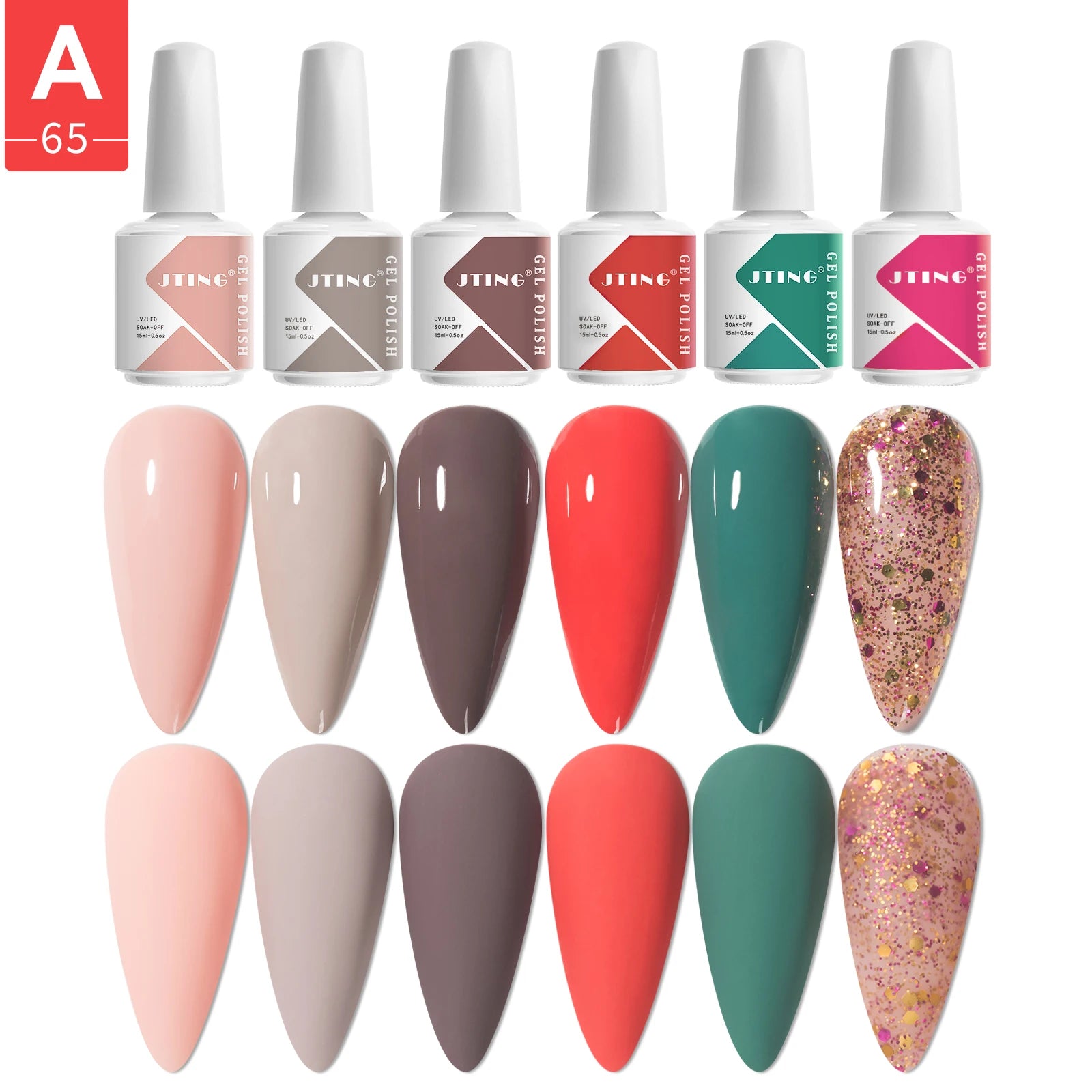 JTING Free Nail Color Display Book 6colors Gel Nail Polish Uv Gel Set Crulty Free Vegan Gel Polish OEM Private Label