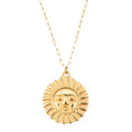 Personalized Jewelry 18k Gold Plated Stainless Steel Sun Moon Pendant Necklace
