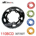 SNAIL 110BCD Chainring MTB Road Bike Chainwheel Plate Double Oval Bicycle 50T/35T Chain Ring 9-11S Ultralight Bike Parts