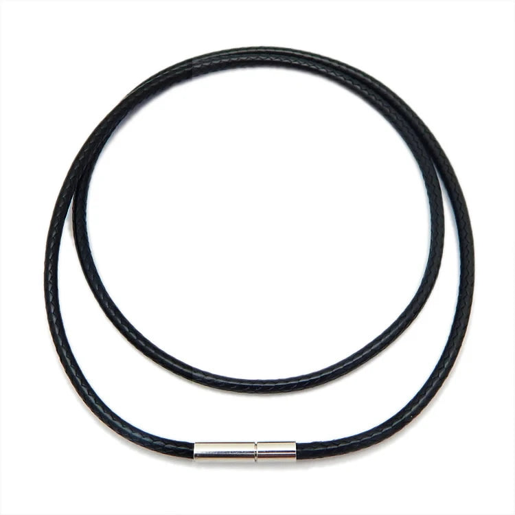 Ins Hot Sale Wax Wire Cord Necklace Waxed Leather Chains Rope Chain Necklace with Stainless Steel Clasp