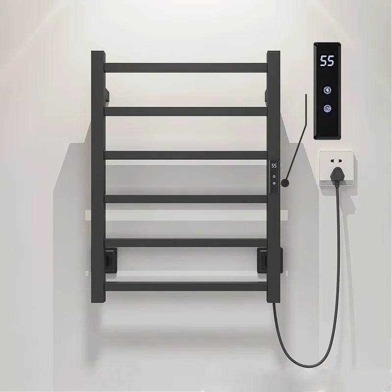 Hotel Electric Heated Bathroom Towel Rack with Temperature Control Timing Towel Radiator Electric Towel Rail Heater
