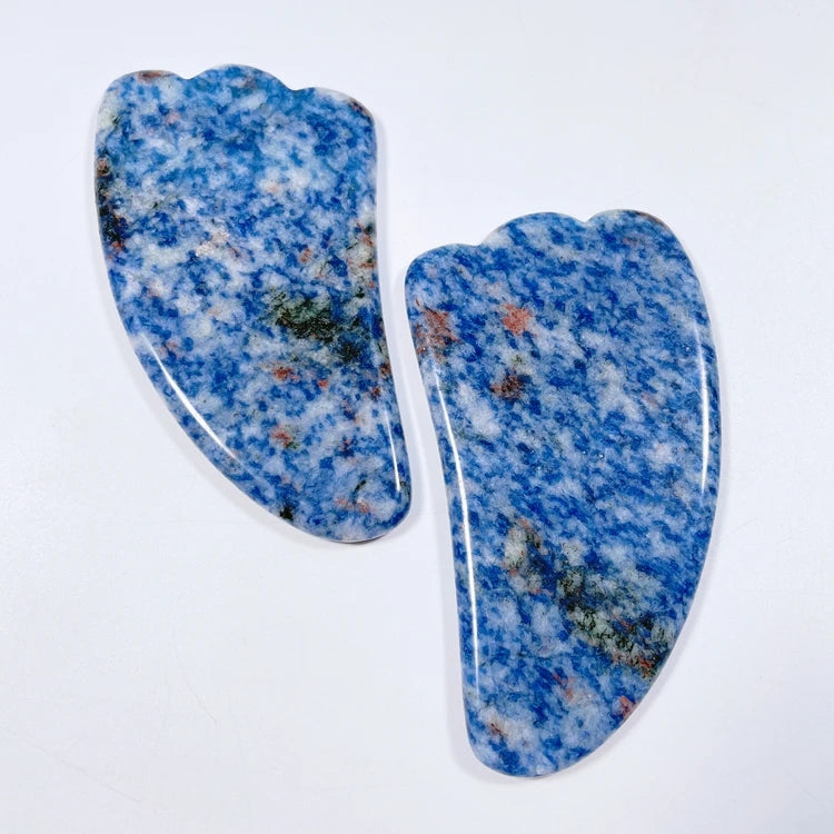 Huiying Wholesale Natural Stone Claw Shape Guasha Facial Tool Blue Spot Stone Scrapers Face Massage