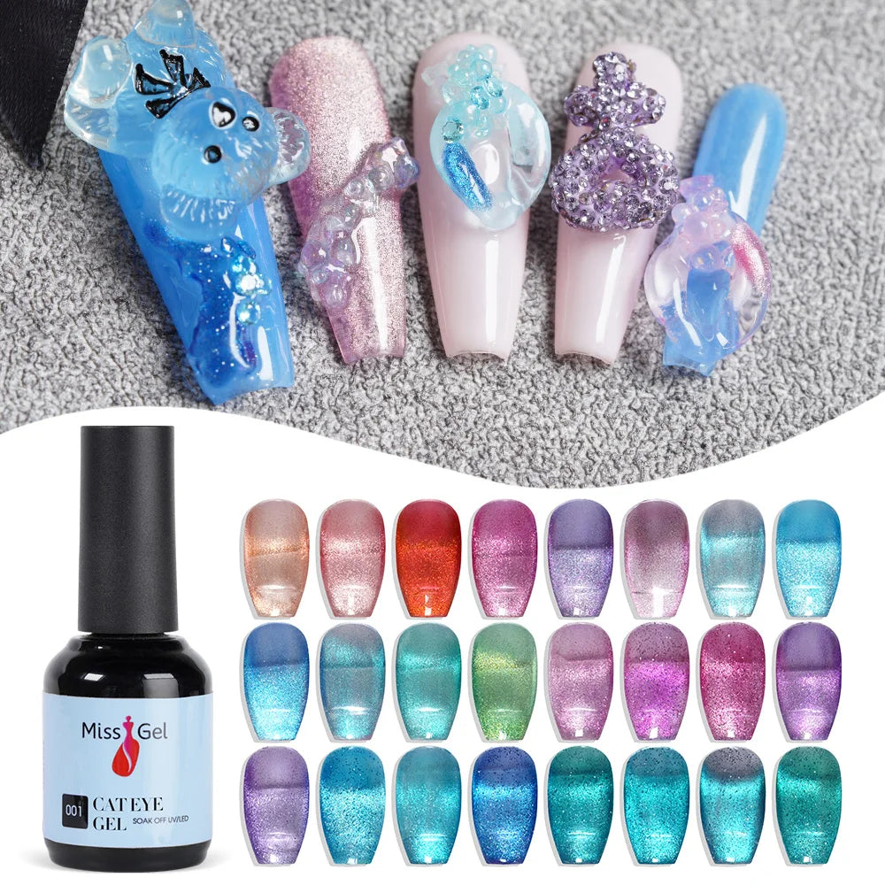 MissGel High Quality Nail Supplies Reflective Cateye Vegan Organic Custom Private Label Semipermanente UV Cat Eye Nail Gel
