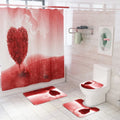 Hearts Shower Curtain Valentines Day Falling Red Hearts Shower Curtains for Bathroom Heart Cloth Fabric Bathroom Decor Set
