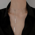 New Adjustable Clavicle Chain Necklace Jewelry Gifts Silver Geometric Triangle Necklace for Women
