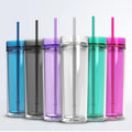 Top Seller Acrylic Skinny Tumbler 16oz Double Wall Acrylic Tumbler Plastic Water Bottle With Straw