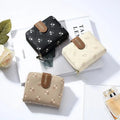 New Women's Korean Style Cute Candy Letter PU Fashion Hanging Beads Pendant Short Zipper Buckle Wallet Card Holder