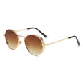 New Arrivals 2023 Gradient Lens Metal Trendy Fashion Uv400 Protection Shades Steampunk Vintage Sunglasses Round Sunglasses