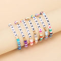 Handmade Bohemian Soft Clay Polymer Bead Stackable Bracelet Women Beach Boho Inspire Me Teach love Letters Handcrafts Bracelets