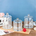 Home Decoration Domed Glass Tea Light Holder with Glass Lid Reusable & Heat Resistant for Candle Making Storage Christmas Easter