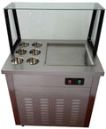 Commercial Double Pan 5 Buckets Ice Cream Machine Ried Ice Cream Roll Maker