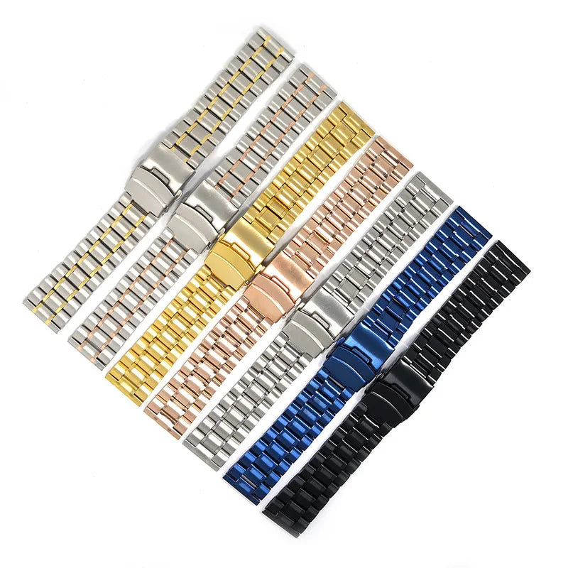 18mm 20mm 22mm 24mm 26mm Low Price Factory Supply Curve End Cheap Steel Metal Stainless Steel Watch Band Strap Bracelet
