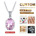 18th Century Vintage Floral Pattern Cocktail Party Woman Necklace 925 Silver Color Mystic Topaz Oval Pendant