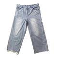 DENIMGUYS Custom Loose Plus Size Men's Raw Hem Baggy Jeans Washed Faded Vintage Fashion Casual Wide Leg Denim Jeans Men