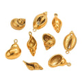 Stainless Steel Marine Theme 3D Shell Pendant Ocean Series Seashell Conch Charms for Jewelry Making