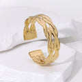 Beimai OEM Anillos French Retro Non-fading Woven Pattern Simple Stainless Steel Bangle
